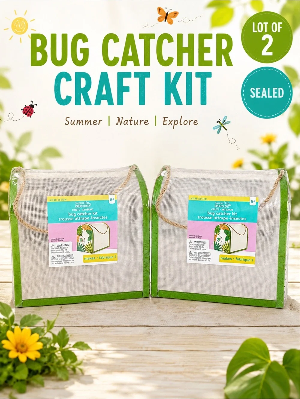 Creatology Bug Catcher Craft Kit Lot of 2 Kids DIY Insect Nature Activit